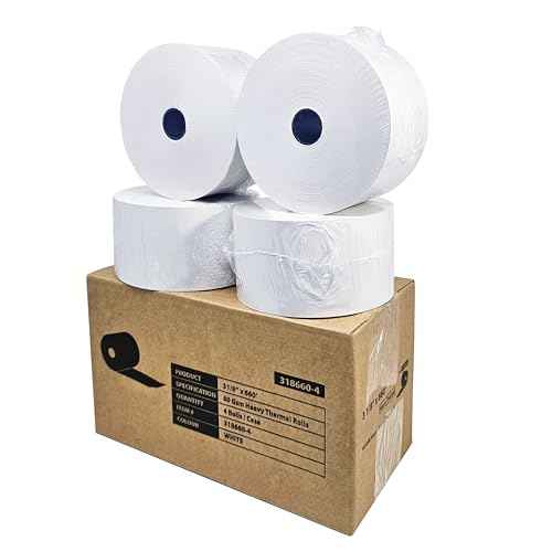 (4 Rolls - 1 Case) 3 1/8" x 660' heavy thermal paper - nautilus hyosung halo - 80 GSM ATM Special Thermal Paper Rolls - BuyRegisterRolls