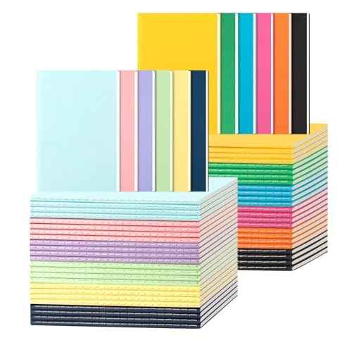 60 Pack Colorful Lined Notebooks for Writing, Journals Bulk, A5 Composition Books, 8.3x5.5 Inch, 60 Pages, 30 Sheets Sketchbooks for Office School Travel Supplies (Lined-60 pack, 12 Colors)