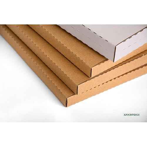Vinyl Record Mailers, 12.8"L x 12.8"W x 1"D Kraft Corrugated Cardboard LP Shipping Boxes for Mailing Packaging Moving Storage, with Fragile Stickers, Brown, 15 Pack