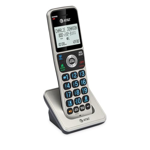 AT&T Cordless Phone 5 Handset with Bluetooth, Landline Phones for Home, Answering System, Smart Call Blocker, DECT 6.0 Extended Range, 2" Backlit Screen, Lighted Keypad with Big Buttons, BL3107-5