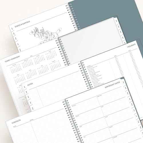 Blue Sky 2026 Weekly and Monthly Planner Calendar, January 2026 - December 2026, 8.5" x 11", Flexible Frosted Cover, Laminated Tabs, Durable Twin Wire Binding, Storage Pocket, Amitza