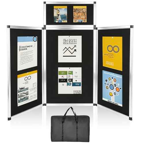 3+1 Panel Trade Show Presentation Board, 70.8¡° x 35.4¡± Trade Show Presentation Board, Large Folding Desktop Display Board for Trade Shows, Conference Displays, Various Event Displays