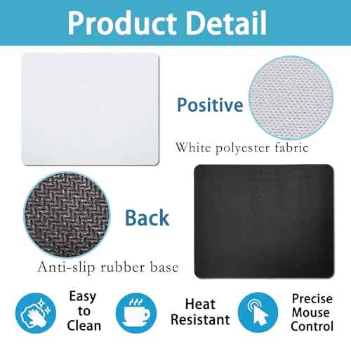 60 Pcs Sublimation Mouse Pads Blanks White Mouse Mat Bulk for Sublimation Transfer Heat Press Printing DIY Crafts Mousepad for Custom with Non Slip Bottom, 24 x 20 x 0.2 cm