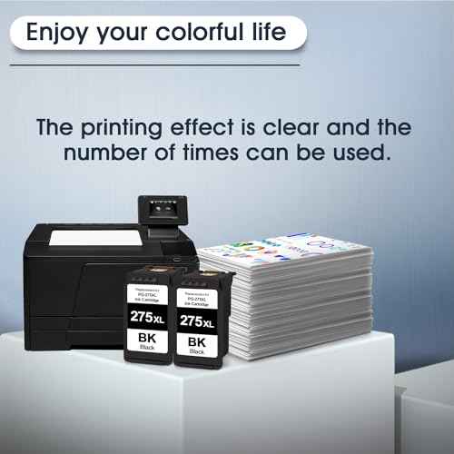 SHUPAN PG-275XL Black Ink Cartridge Remanufactured for Canon 275XL 275 XL 275 PG275 Ink High Capacity Work with PIXMA TR4700 TR4720 TR4722 TS3500 TS3522 TS3520 Printer (2 Black)