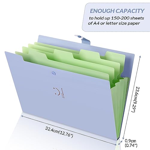 Purple SKYDUE A4 Paper Expanding File Folder Organizer - 5 Pockets, Portable