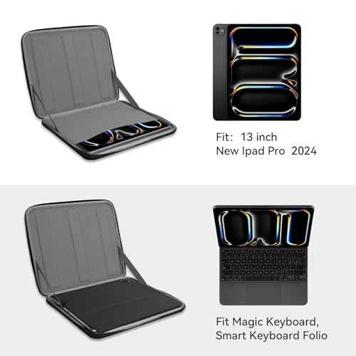 Smatree iPad Hard Shell Case for 13inch iPad Air M3 2025,New iPad Pro/Air 2024 with Magic Keyboard, 12.7inch Yoga Tab Plus 2025, 12.9inch iPadPro 2021 5th/2020 4th/2018 3rd, Tablet Carry Case, Black