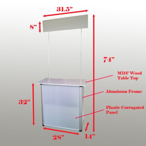 Portable Aluminum Counter Kiosk Trade Show Display with Carry Case