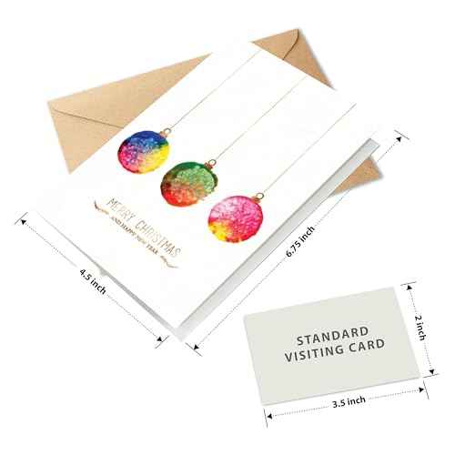 easykart labels 54 Christmas Cards Assortment with Envelopes & Sealing Stickers, 3 Holiday & Christmas Theme Designs With Gold Foling effect, 6.75" x 4.5" For Friends, Family and loved Ones