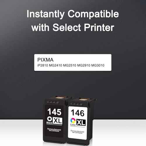 PG-145XL CL-146XL Ink Cartridges Combo Pack Replacement for Canon 145XL/146XL 145 146 High Yield for PIXMA TS3110 iP2810 MG2410 MG2510 MG2910 MG3010 (1 Black, 1 Color)