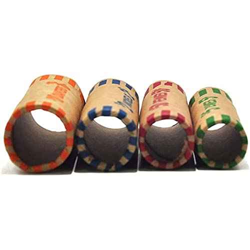 L LIKED Preformed Coin Wrappers Rolls (128 Assorted) - Quarters, Pennies, Nickels and Dimes