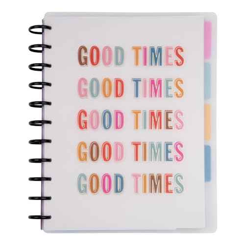 Happy Planner Undated Plans + Notes Monthly Planner Notebook Journal, 4-Month Planner, Good Going Magic Theme, Big Size, 95 Pages, 4 Dividers, 12 Planner Sticker Sheets, 8 1/2" x 11"