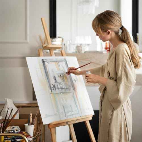 Wooden Painting Easel Stand, Adjustable£¦Folds Flat for Storage, Ideal for Painting, Office Presentations, Posters, Signage