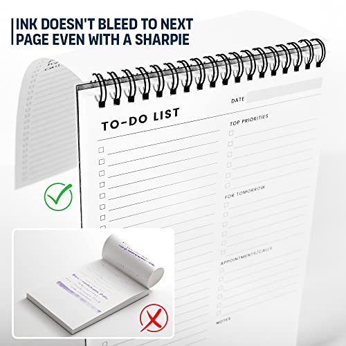 Of a Happy Kind 6.5x9.8” Spiral To Do List Notepad with Multiple Sections - Daily Planner