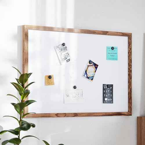 Flash Furniture Bristol Wall Mount White Board, Included Dry Erase Marker, 4 Magnets, Eraser, Commercial Grade for Home or Business, 24" x 36", Torched Brown