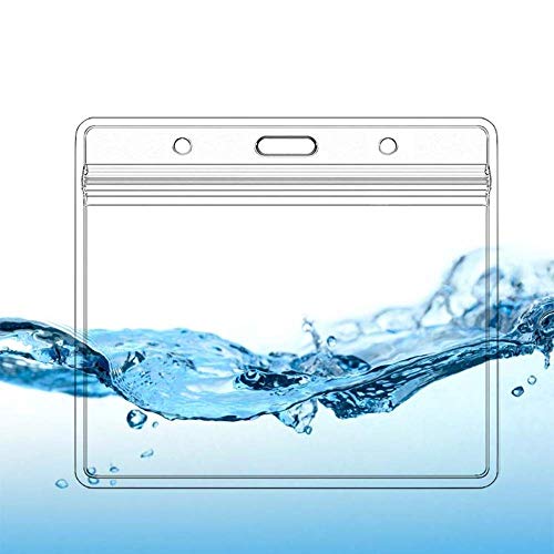 Leader Jin Small Size Waterproof Horizontal ID Badge Holder 6-Pack