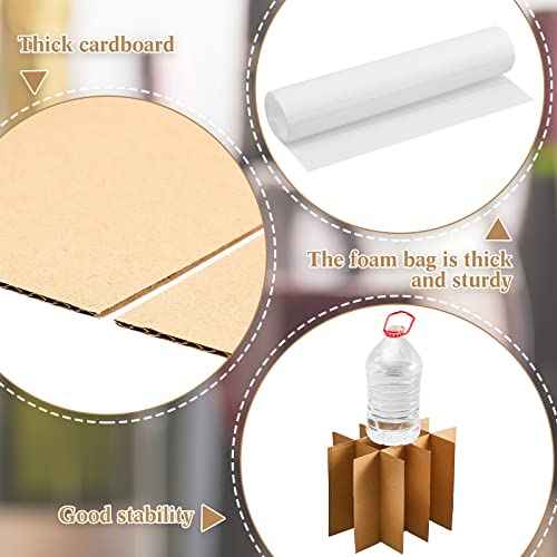 Leinuosen Moving Boxes Packing 16 x 12 x 12 Inch Divider Kits Included 10 Corrugate Dividers with 24 Foam Pouches for Shipping, Kitchen Moving Box Kit Dish Packing(2 Pack)