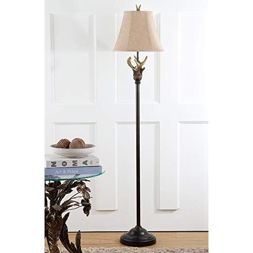 SAFAVIEH Lighting Collection Sundance Rustic Farmhouse Antler Brown 62-inch Standing Living Room Bedroom Home Office Floor Lamp (LED Bulb Included)