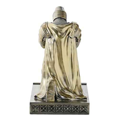 Medieval Templar Vanguard Officer Knight Pen Holder Pen Stand Desk Organizers and Accessories Resin Mobile Phone Stand as Gift for Office and Home Desk Organizer (Bronze)