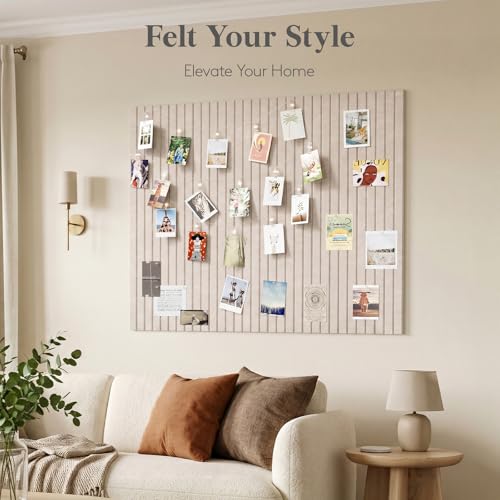Lifewit 36x24 Oatmeal Felt Bulletin Board Set - 6 Pack Self-Adhesive Wall Display