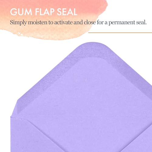 Multicolored Gift Card Envelopes - Gummed Mini Paper Envelopes, 100-Count, 4x2.7 Inches