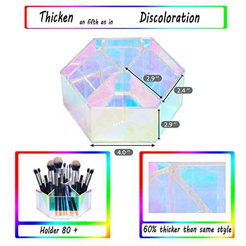 Luxurious Makeup Organizer,Spin, Iridescent Makeup Brushes Holder