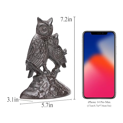 BRASSTAR Cast Iron Animal Door Stopper Two Owls Shape Heavy Duty Door Window Holder Home Office Shop Practical Decoration TQGJPT512