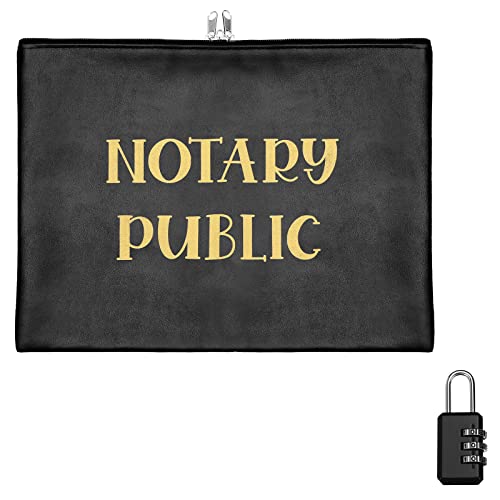 Spakon 1 Pcs Notary Bag with Lock 13 x 10.6 in Leather Security Case (Variation: 1)