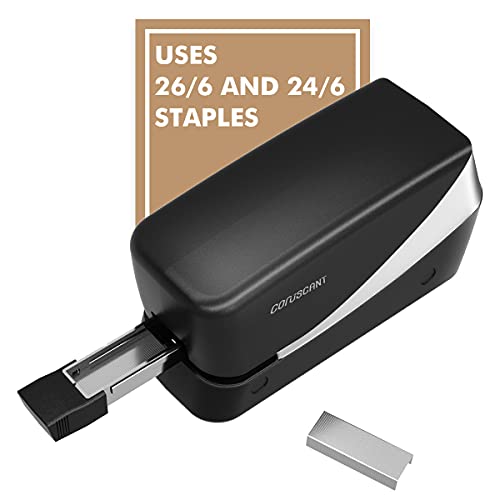 Coruscant Silver Electric Stapler for Office & Home - Heavy Duty, Auto No-Jam, 25 Sheets, Includes Staples & Remover