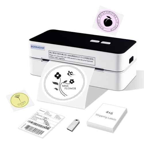 Shipping Label Printer, USB Label Printer for Small Business & Package, Support Windows&Mac, Compatible with USPS Shopify Ebay Etsy (USB Only)