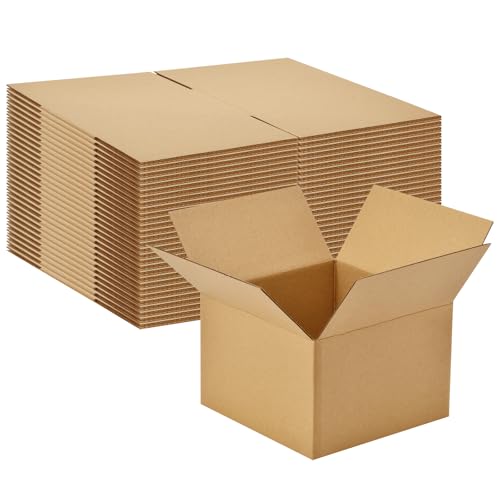 EZALFTIN 6x6x4 Inch Small Shipping Boxes - 30 Pack Brown Corrugated Cardboard for Packing & Mailing