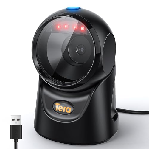 Tera 9700 Hands-Free 2D Barcode Scanner Black USB Desktop Omnidirectional