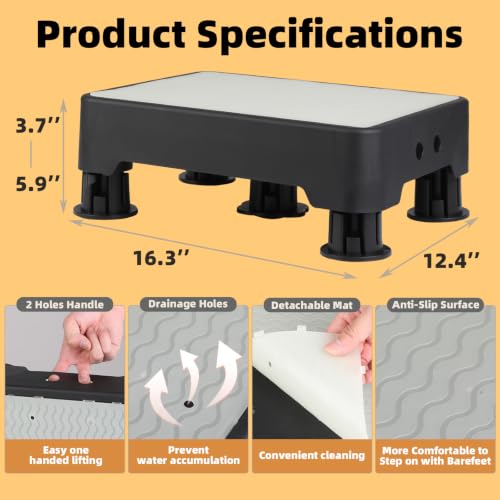 Noctilucent Adjustable Step Stool for Adults, 700 lb Capacity, 3-Setting Height, Non-Slip, Glow-in-the-Dark