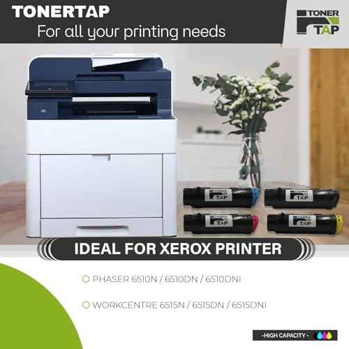 TonerTap Phaser 6510 Toner Cartridge 4-Pack Compatible for Xerox Phaser 6510, Workcentre 6515, Replacement for Xerox Toner 106R03477 106R03478 106R03479 106R03480 Extra High Yield