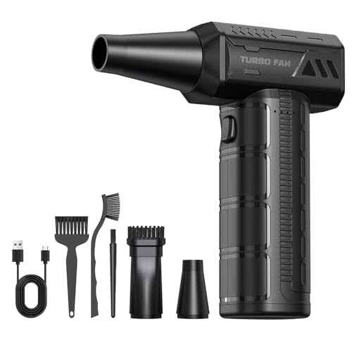 Compressed Air Duster,300000RPM Super Power Cordless Electric Air Duster,10000mAH Rechargeable Brushless Motor Blower,3-Gear Adjustable Turbo Fan Duster Blower for Computer,Car,Outdoor and House