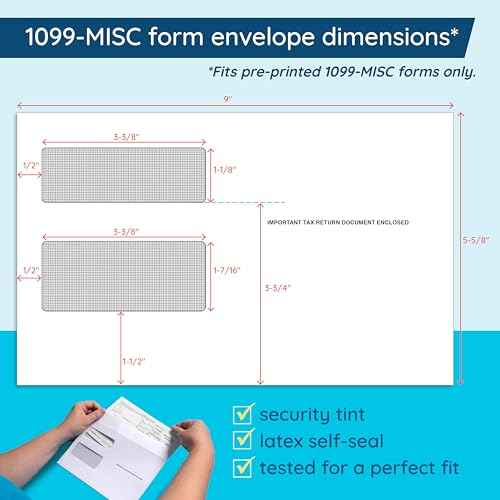 Blue Summit 1099 MISC Forms 2025 with Envelopes, 1099-MISC 4 Part Tax Forms Kit, 50 Vendor Kit of Laser Forms, Compatible with QuickBooks and Accounting Software, 50 Self Seal Envelopes Included