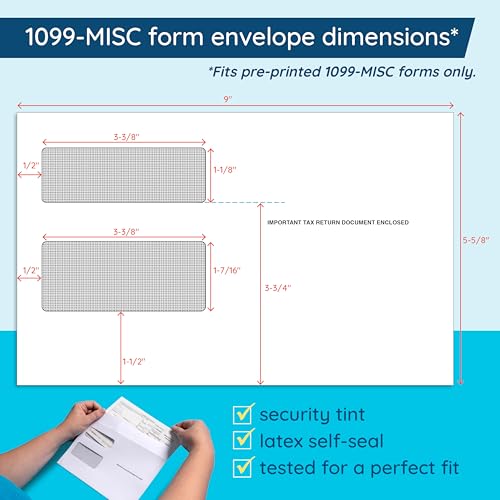 2025 1099 MISC Forms with TaxRight Software (Formerly Known as TFP), 50 Vendor Kit of Laser Forms, Designed for QuickBooks, TaxRight Download and 50 Self Seal Envelopes Included