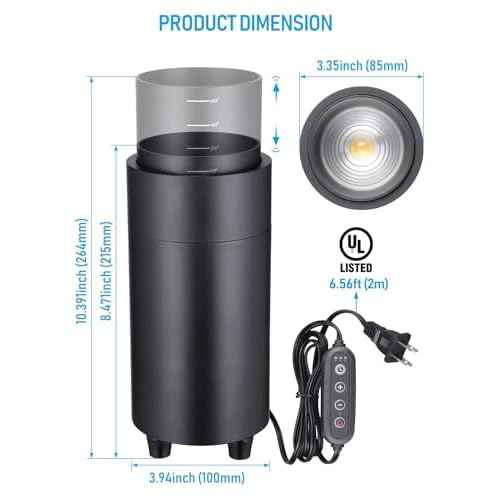 TORCHSTAR 5CCT LED Floor Can Light, 10.39 Inch High, 1200LM Zoomable Uplighting, Dimmable Spot Light with Auto Switch, 1800K-5000K, Adjustable Up Lights Indoor for Plant Picture, Black