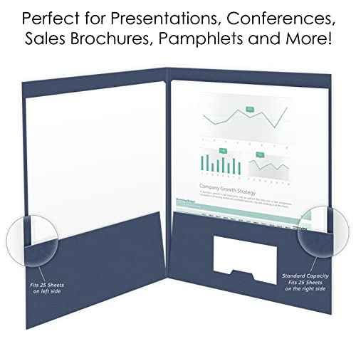 The Gallery Collection, 25 Count, Blue, Two Pocket Presentation Folders, Perfect for Sales Material, Important Documents & More (9 x 12)