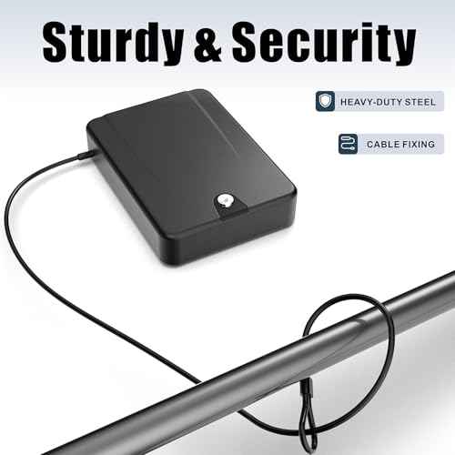 Gun Safe for Pistols Small Handgun Lock Box with Security Cable Portable Travel Pistol Safe for Car, Home, Travel