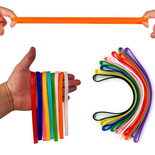 Extra Large Multicolor Rubber Bands 10-Pack Heavy Duty 7.8in Wide 0.04in Thick