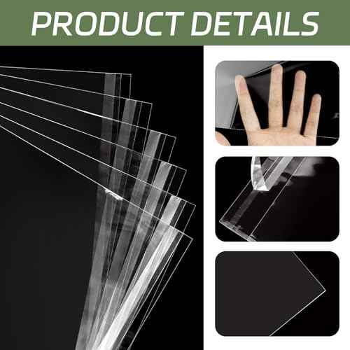 100PCS 8.5 x 11 Inch Cellophane Bags Self Sealing, Resealable Clear Plastic Sleeves for Paper, Artwork, Photo Mats, Comic, Magazine Page Protectors