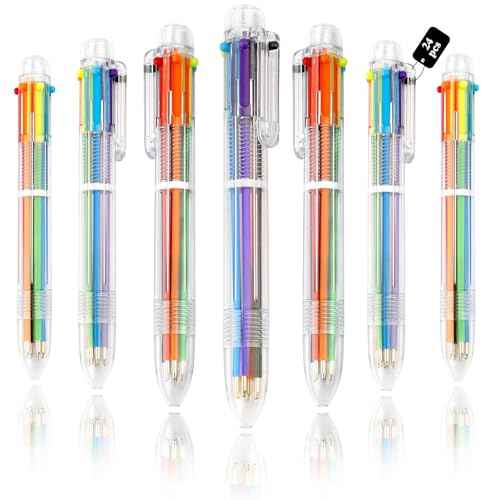 24 Pack Multicolor Pen 0.5mm 6-in-1 Multicolor Ballpoint Retractable Colored Pens for School Office Supplies Birthday Party Favors for Kids Students Christmas Gift Stocking Stuffers for Teachers