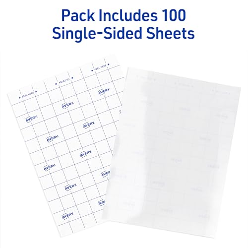 Avery Clear Laminating Sheets, 9" x 12", Permanent Self-Adhesive, 100 Self-Laminating Sheets, Great for Protecting Documents, Photos, and Signs More (2-Pack of 73601)