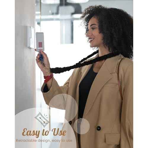 Geyoga Teacher Scrunchie Lanyards for ID Badges Keys Cute Neck Stretchy Lanyards Retractable Keychain Holder for Women Ladies