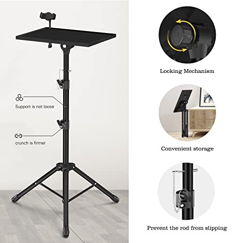 Facilife Adjustable Projector Tripod Stand 22-47 Inches Black for Indoor & Outdoor Movies