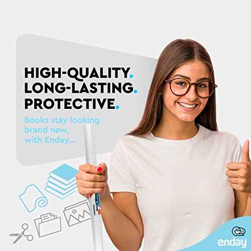 Clear Contact Paper, 17.5¡± x 5-Feet, Transparent Self Adhesive Book and Textbook Covers for Paperbacks and Hard Covers, Plastic Protective Covering Contact Paper Roll, Acid Free, 48 Rolls ? by Enday