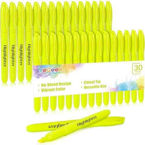 Highlighters Bulk - Quick-Dry No Bleed Markers for Office Classroom School Supplies Adults Kids Teachers Students (Yellow, 30)