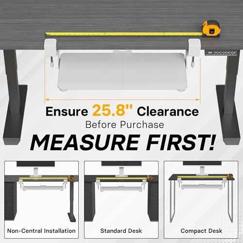 BONTEC KMT01-PJ Under Desk Keyboard Tray, Pull-Out Keyboard & Mouse Platform with C-Clamp, 20 x 11.8 in Space-Saving Ergonomic Slide-Out Drawer, White