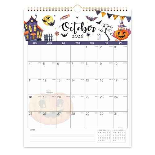 2026 Calendar - 2026 Wall Calendar, January - December 2026, 11.49'' x 14.56'', Vertical Wall Calendar 2026 with Julian Dates, Hanging Hole, Thick Paper