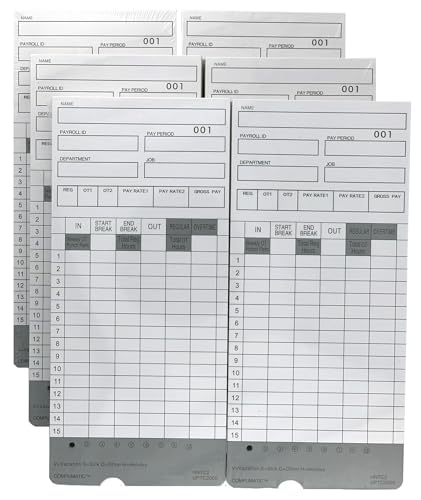 Compumatic Time Cards for uPunch HN2000/HN4000 Clocks - Pack of 300